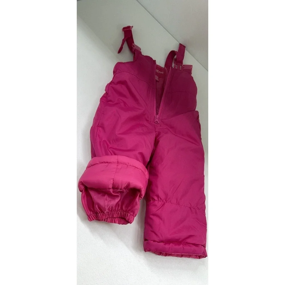 London Fog Baby Girls Pink Winter Snow Bib Overalls Ski Pants Size 12M